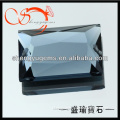 synthetic mirror back rectangle grey glass gemstones